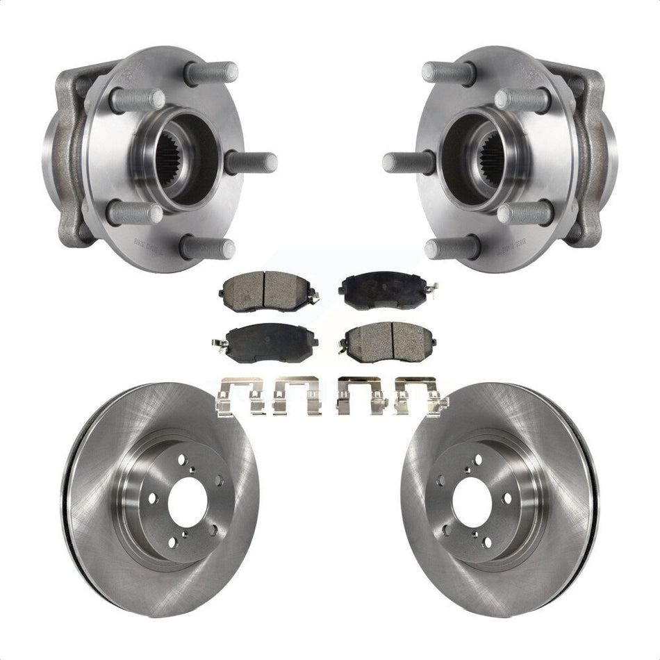 Front Hub Bearing Assembly With Disc Brake Rotors And Ceramic Pads Kit For Subaru Impreza KBB-114146