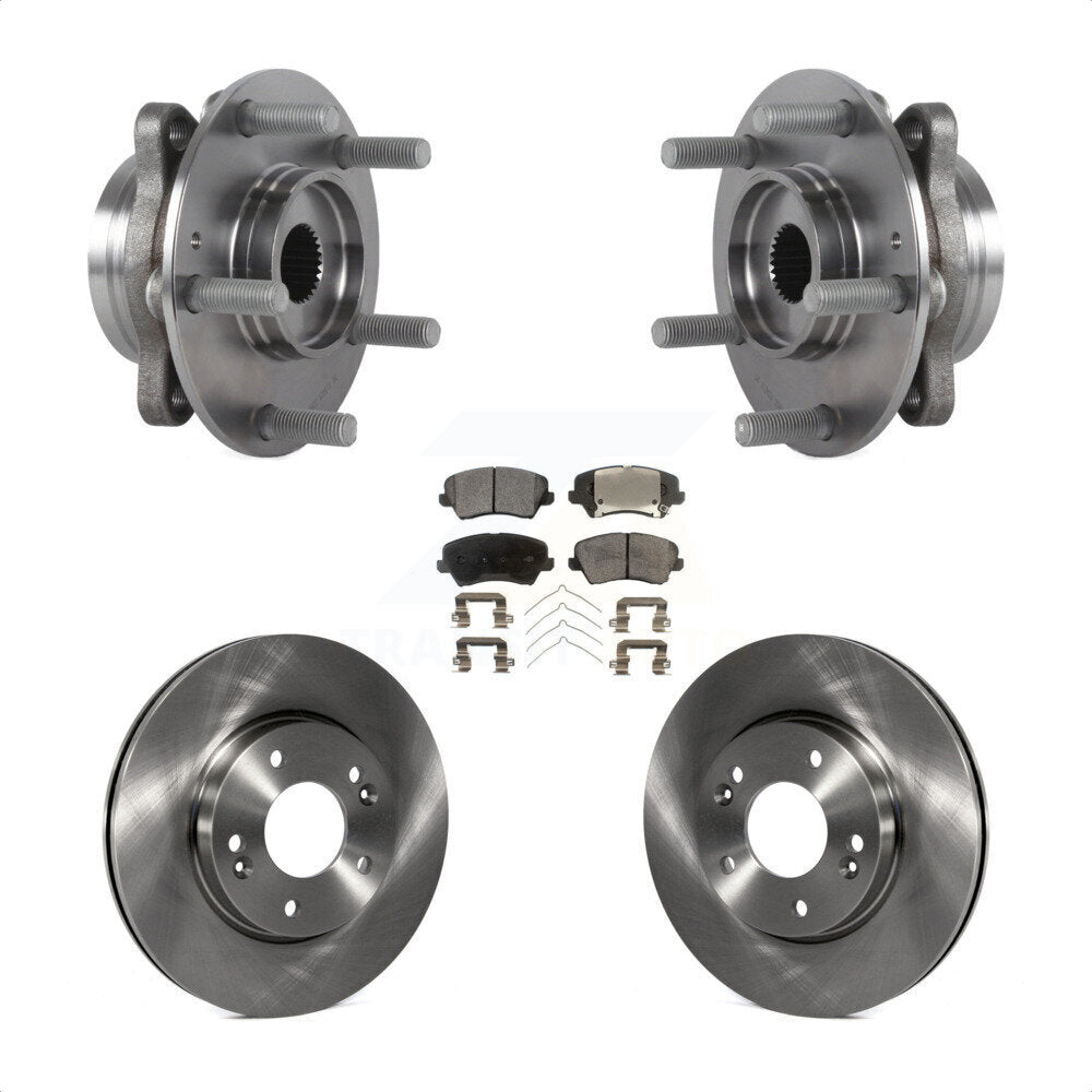 Front Hub Bearing Assembly Disc Brake Rotors And Pads Kit For Hyundai Veloster Elantra GT KBB-114151