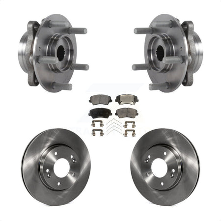 Front Hub Bearing Assembly Disc Brake Rotors And Pads Kit For Hyundai Veloster Elantra GT KBB-114151