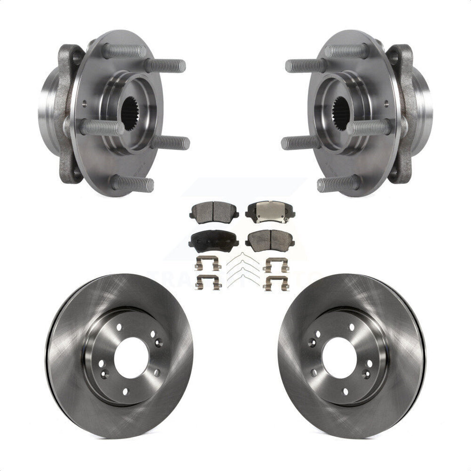 Front Hub Bearing Assembly Disc Brake Rotors And Pads Kit For Hyundai Veloster Elantra GT KBB-114151