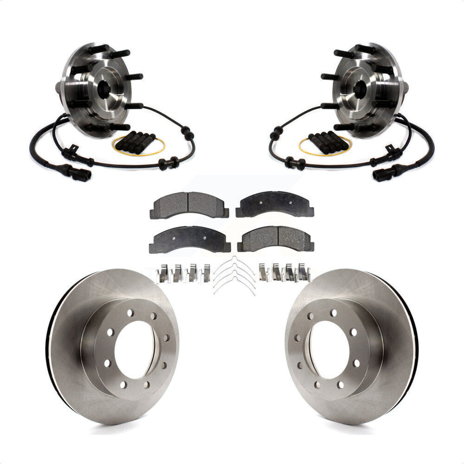 Front Hub Bearing Assembly With Disc Brake Rotors And Ceramic Pads Kit For Ford F-250 Super Duty RWD KBB-114162