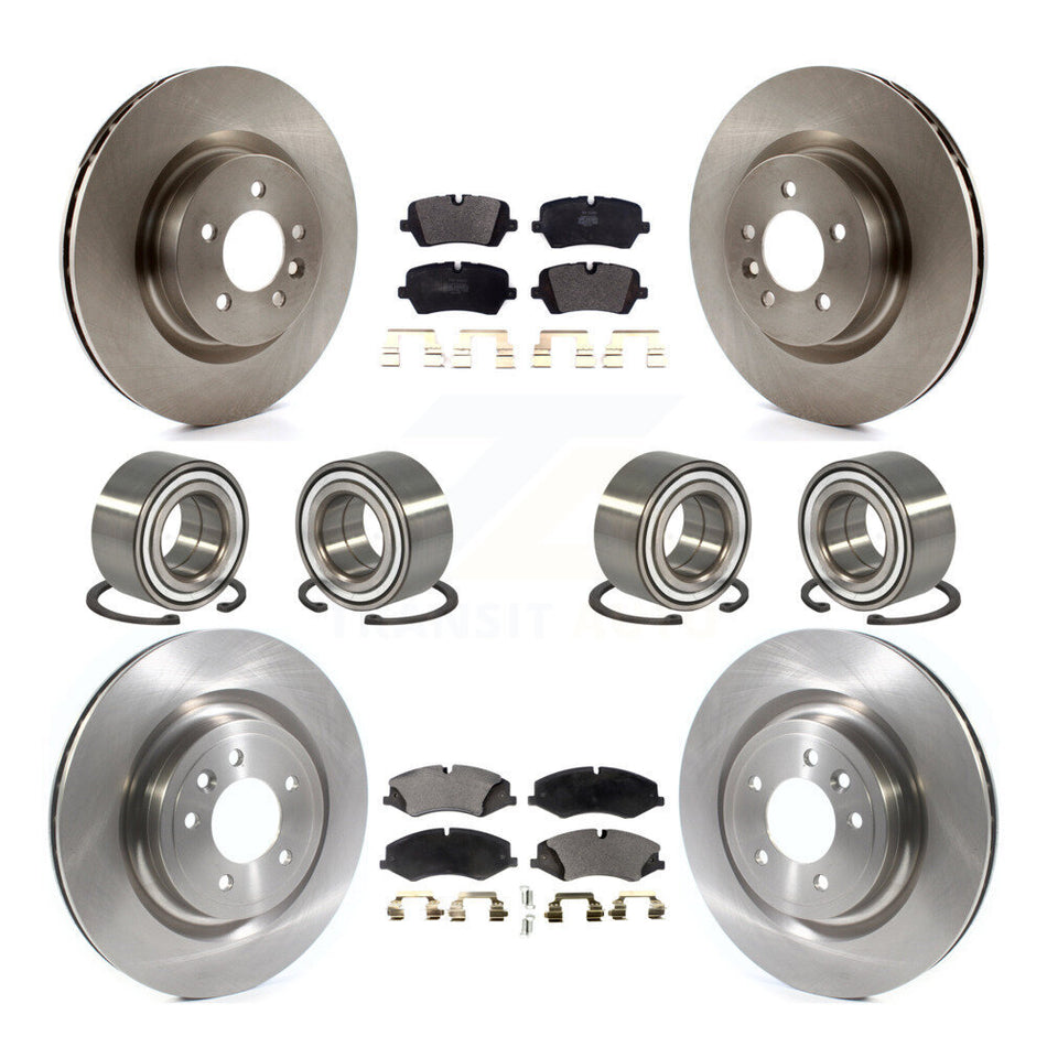 Front Rear Wheel Bearings Disc Brake Rotors And Semi-Metallic Pads Kit (10Pc) For Land Rover Range Sport Discovery KBB-114188