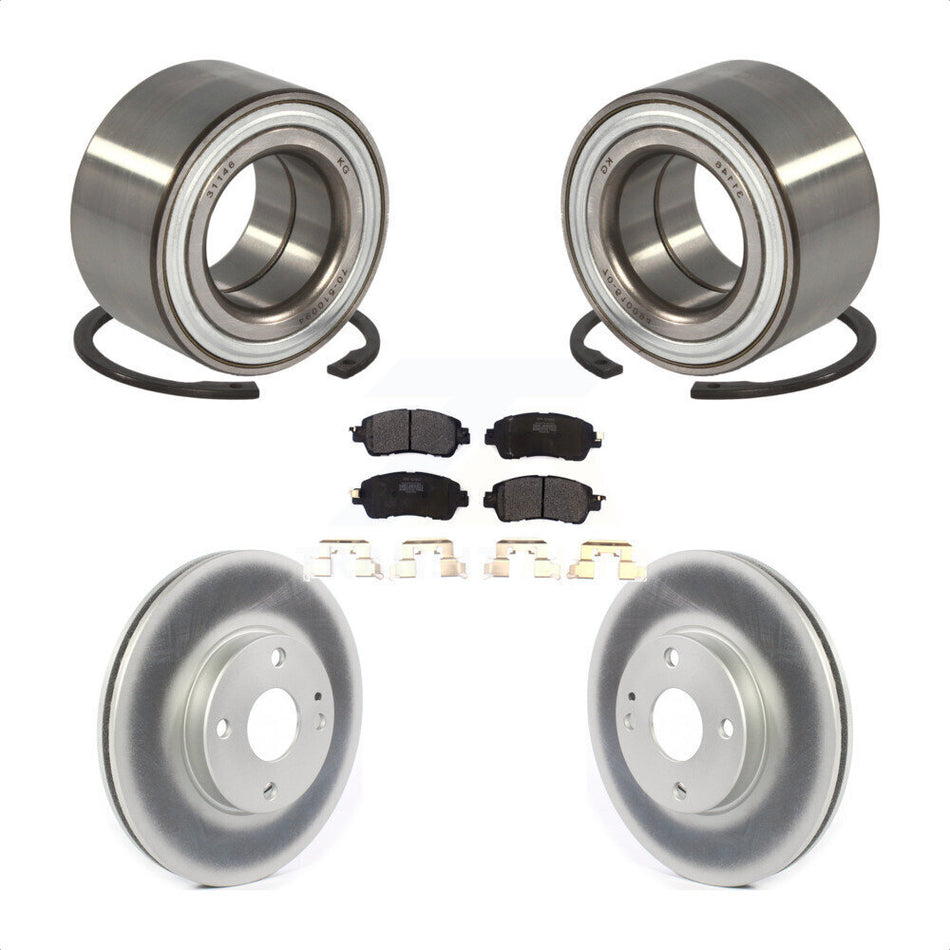 Front Wheel Bearing With Coated Disc Brake Rotors And Semi-Metallic Pads Kit For Toyota Yaris iA KBB-114304