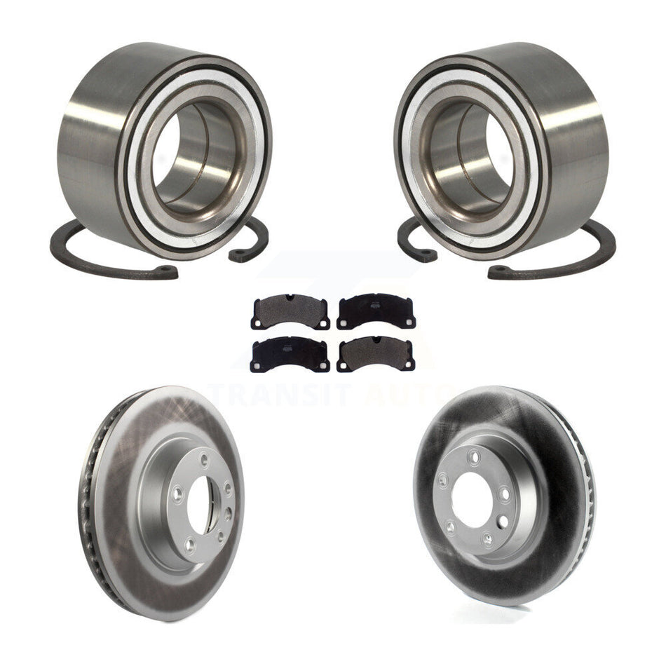 Front Wheel Bearing With Coated Disc Brake Rotors And Semi-Metallic Pads Kit For 2011-2012 Porsche Cayenne Base 380mm Diameter Rotor KBB-114313