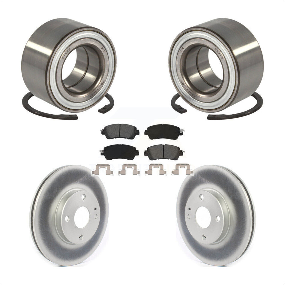 Front Wheel Bearing With Coated Disc Brake Rotors And Semi-Metallic Pads Kit For Toyota Yaris iA KBB-114331