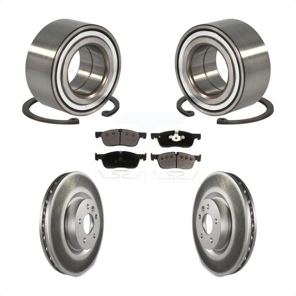 Front Wheel Bearing With Coated Disc Brake Rotors And Ceramic Pads Kit For Land Rover Discovery Sport Range Evoque Jaguar E-Pace KBB-114356