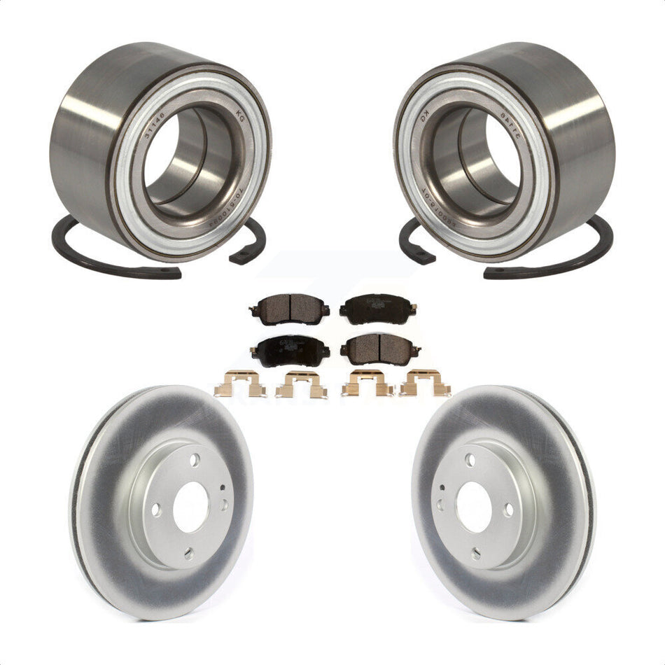 Front Wheel Bearing With Coated Disc Brake Rotors And Ceramic Pads Kit For Toyota Yaris iA KBB-114358