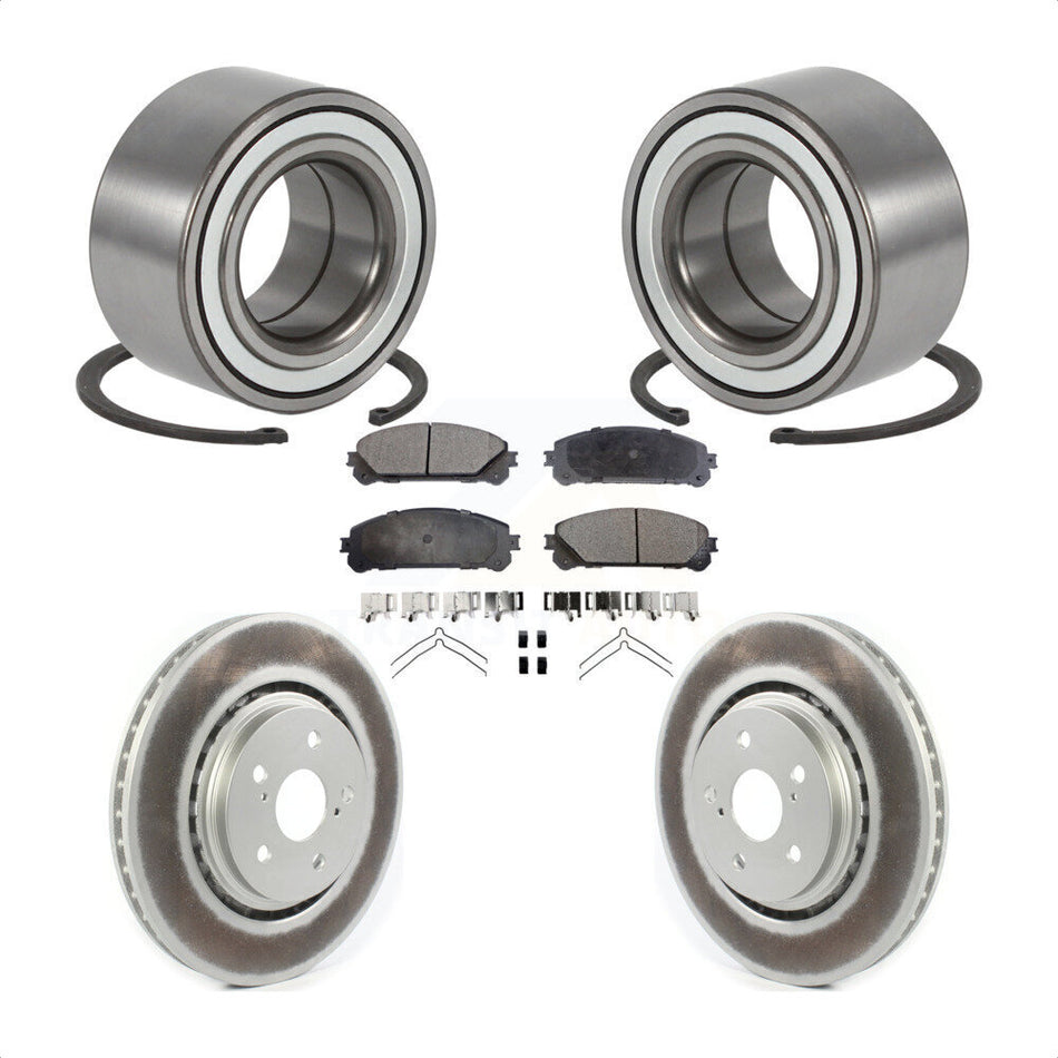 Front Wheel Bearing With Coated Disc Brake Rotors And Ceramic Pads Kit For 2016 Lexus RX350 KBB-114360