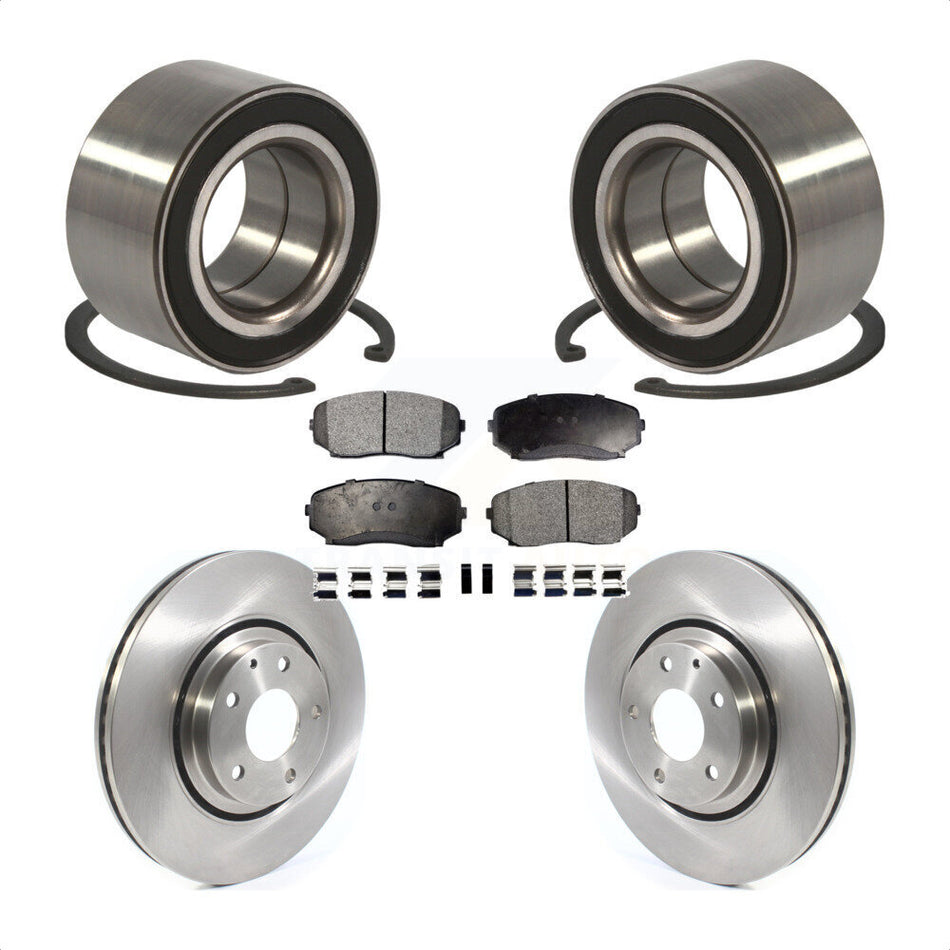 Front Wheel Bearing With Disc Brake Rotors And Semi-Metallic Pads Kit For 2016-2018 Mazda CX-9 KBB-114371
