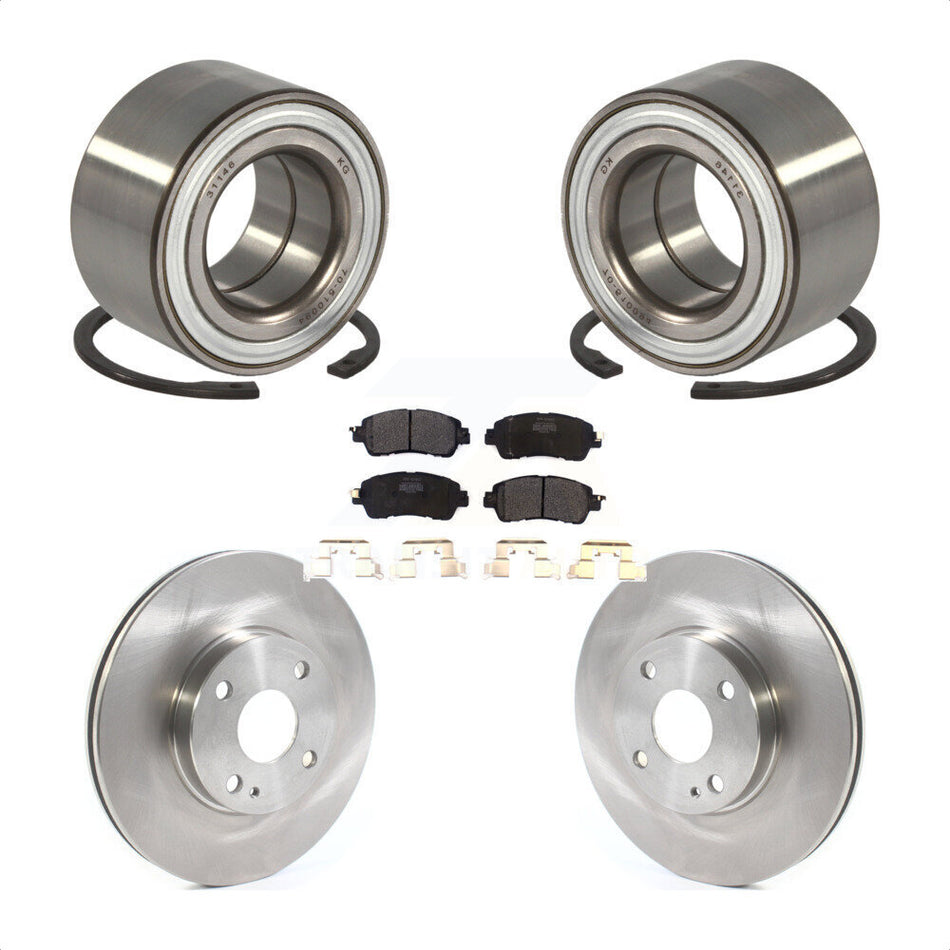 Front Wheel Bearing With Disc Brake Rotors And Semi-Metallic Pads Kit For Toyota Yaris iA KBB-114379
