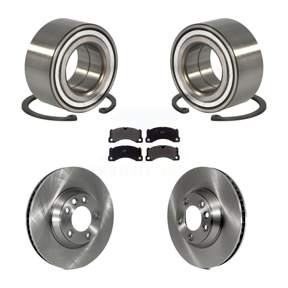 Front Wheel Bearing With Disc Brake Rotors And Semi-Metallic Pads Kit For 2011-2012 Porsche Cayenne Base 380mm Diameter Rotor KBB-114386