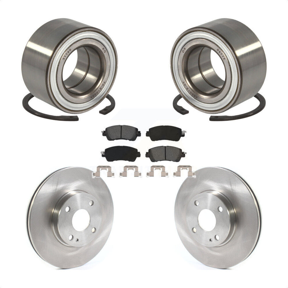 Front Wheel Bearing With Disc Brake Rotors And Semi-Metallic Pads Kit For Toyota Yaris iA KBB-114390