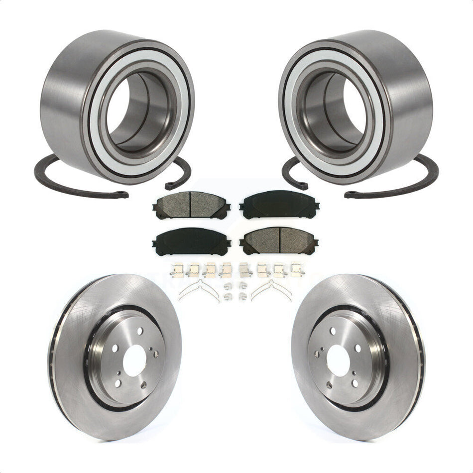 Front Wheel Bearing With Disc Brake Rotors And Semi-Metallic Pads Kit For 2016 Lexus RX350 KBB-114392