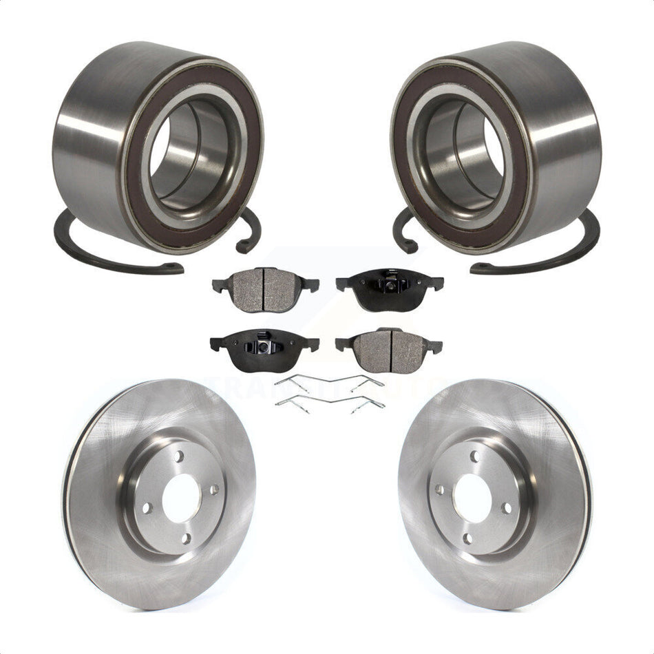 Front Wheel Bearing With Disc Brake Rotors And Ceramic Pads Kit For 2018-2021 Ford EcoSport FWD KBB-114395