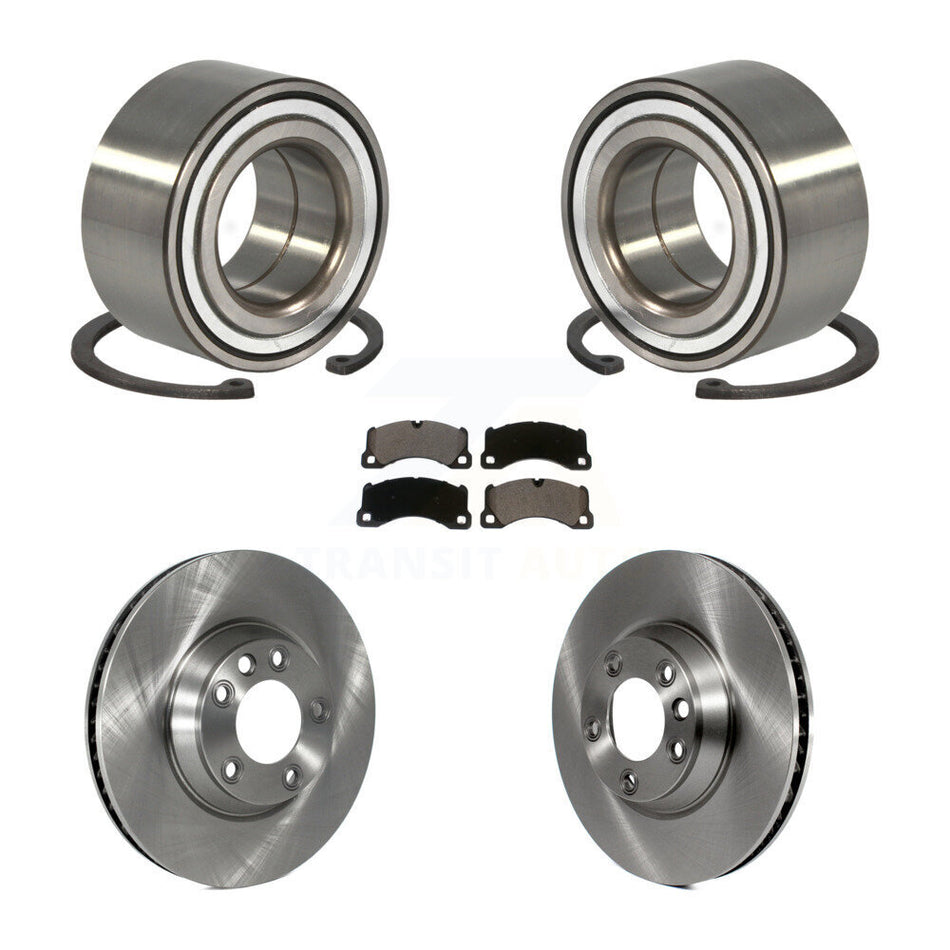 Front Wheel Bearing With Disc Brake Rotors And Ceramic Pads Kit For 2011-2012 Porsche Cayenne Base 380mm Diameter Rotor KBB-114406