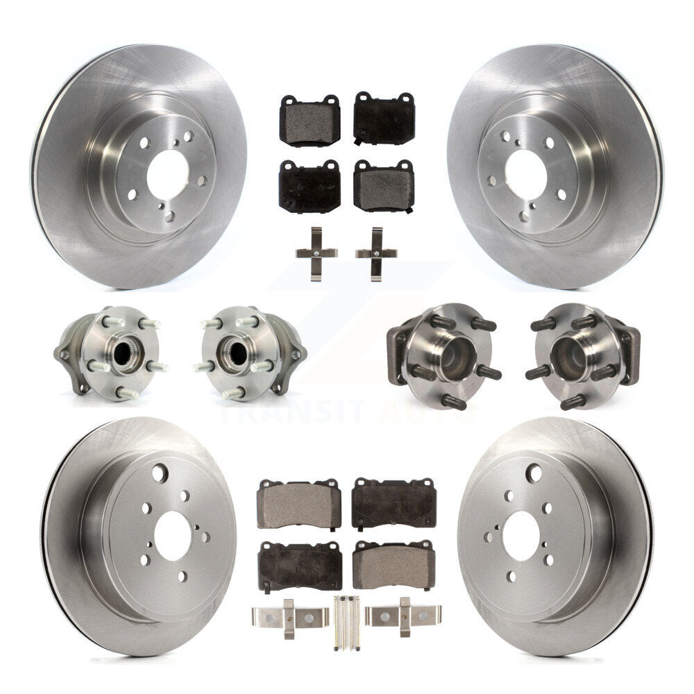 Front Rear Hub Bearing Brake Rotor Pads Kit (10Pc) For 2019 Toyota 86 TRD Special Edition KBB-114417