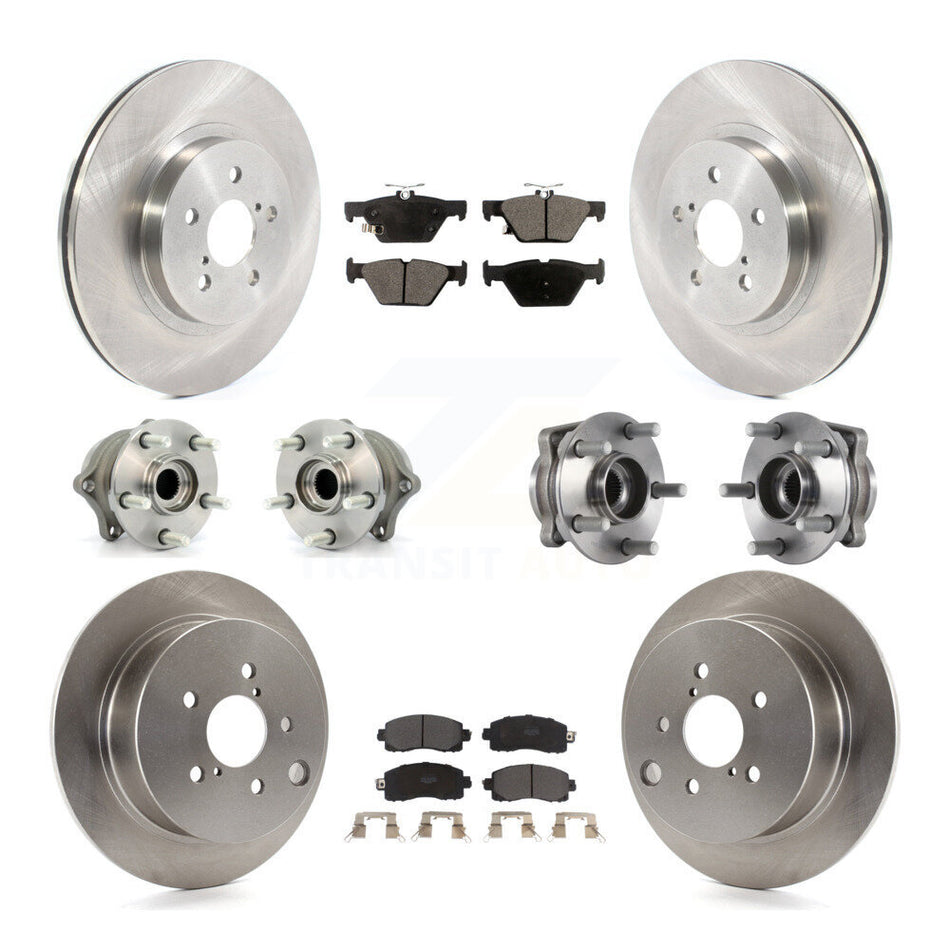 Front Rear Hub Bearings Assembly Disc Brake Rotors And Semi-Metallic Pads Kit (10Pc) For Subaru Crosstrek KBB-114418