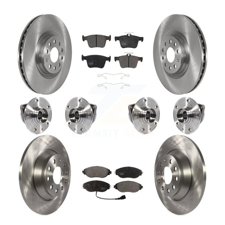 Front Rear Hub Bearing Brake Rotor And Pad Kit (10Pc) For 2018-2022 Volkswagen Tiguan AWD KBB-114439