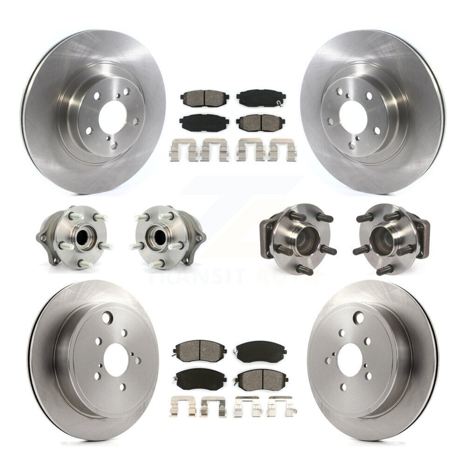 Front Rear Hub Bearings Assembly Disc Brake Rotors And Semi-Metallic Pads Kit (10Pc) For Toyota 86 KBB-114452