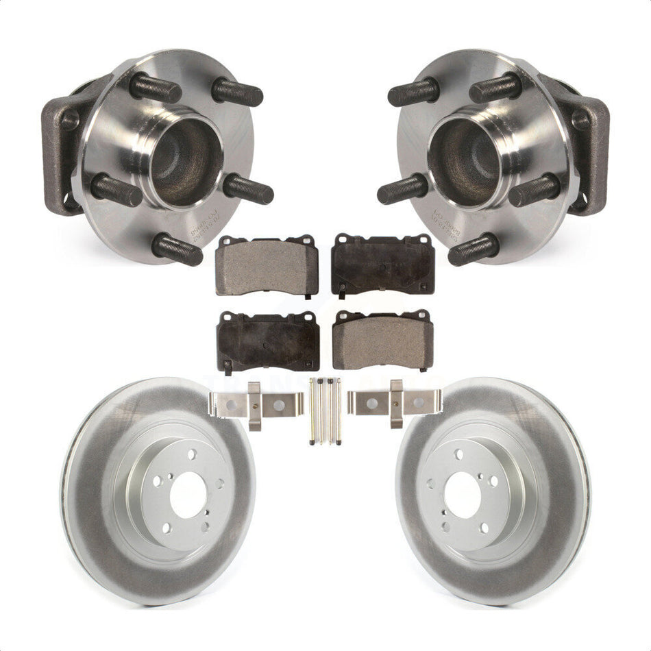 Front Hub Bearing Assembly With Coated Disc Brake Rotors And Semi-Metallic Pads Kit For 2019 Toyota 86 TRD Special Edition Without Brembo Brakes KBB-114649