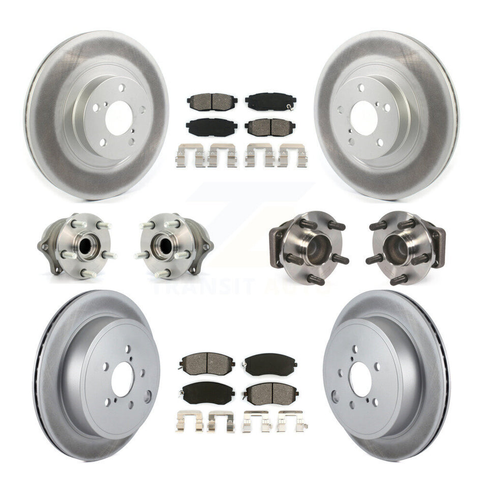 Front Rear Hub Bearings Assembly Coated Disc Brake Rotors And Semi-Metallic Pads Kit (10Pc) For Toyota 86 KBB-114673