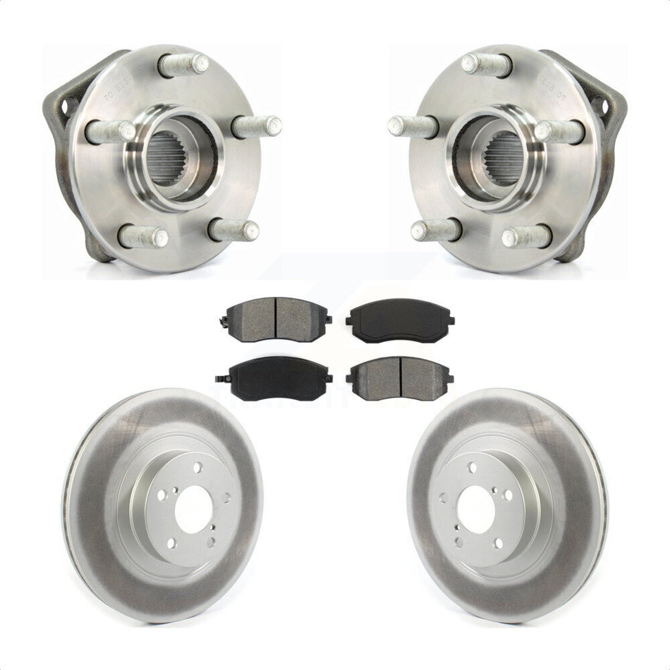 Front Hub Bearing Assembly With Coated Disc Brake Rotors And Semi-Metallic Pads Kit For Subaru Outback Legacy Forester Impreza KBB-114692