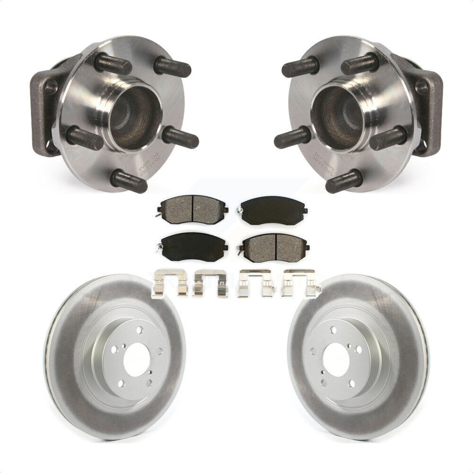 Front Hub Bearing Assembly With Coated Disc Brake Rotors And Semi-Metallic Pads Kit For Scion FR-S Subaru BRZ Toyota 86 KBB-114706