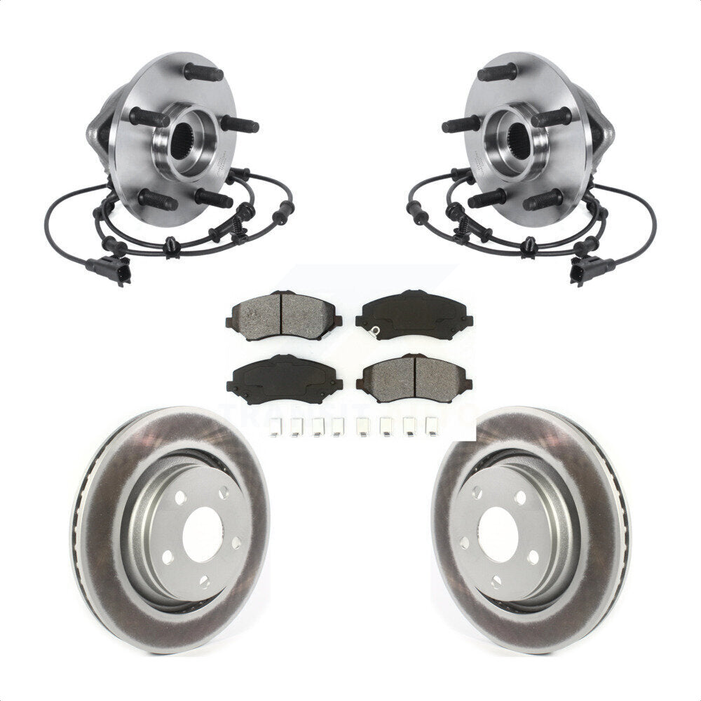 Front Hub Bearing Assembly Coated Disc Brake Rotors And Pads Kit For Jeep Wrangler KBB-114707