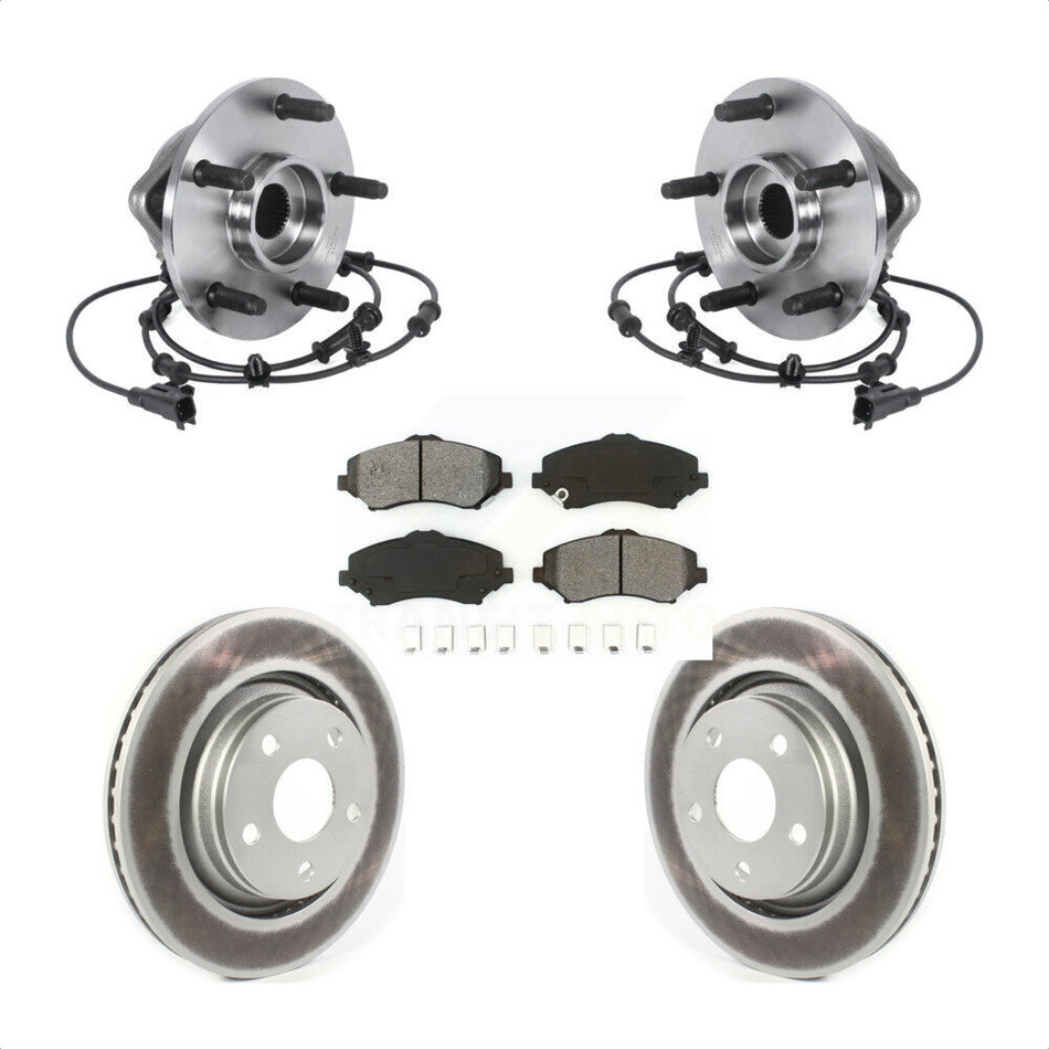 Front Hub Bearing Assembly Coated Disc Brake Rotors And Pads Kit For Jeep Wrangler KBB-114707