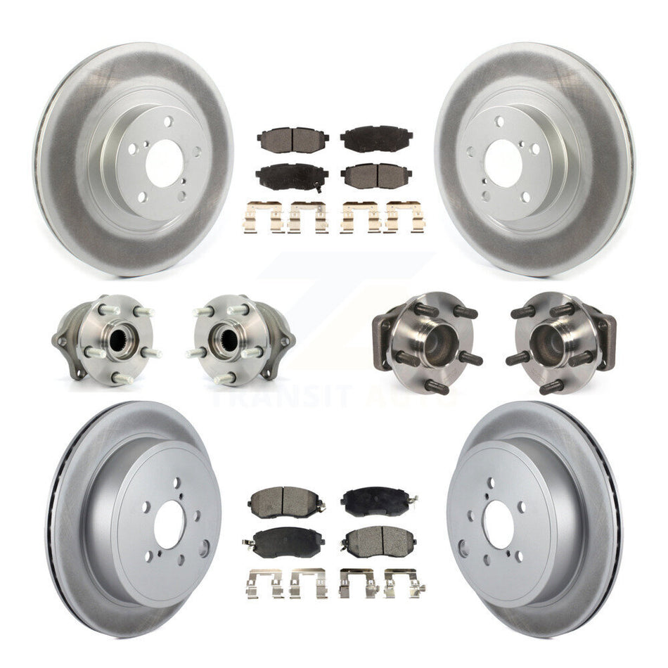 Front Rear Hub Bearings Assembly Coated Disc Brake Rotors And Ceramic Pads Kit (10Pc) For Toyota 86 KBB-114728