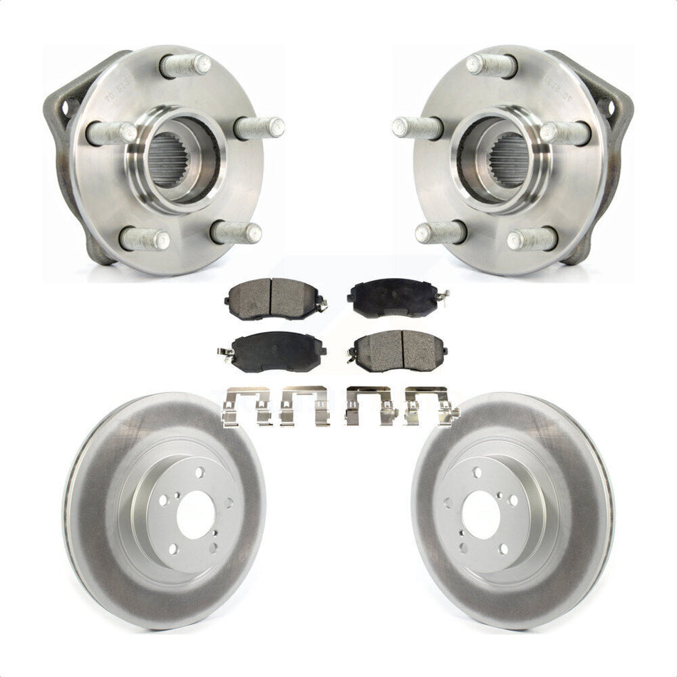 Front Hub Bearing Assembly With Coated Disc Brake Rotors And Ceramic Pads Kit For Subaru Impreza Outback Forester Legacy XV Crosstrek KBB-114761
