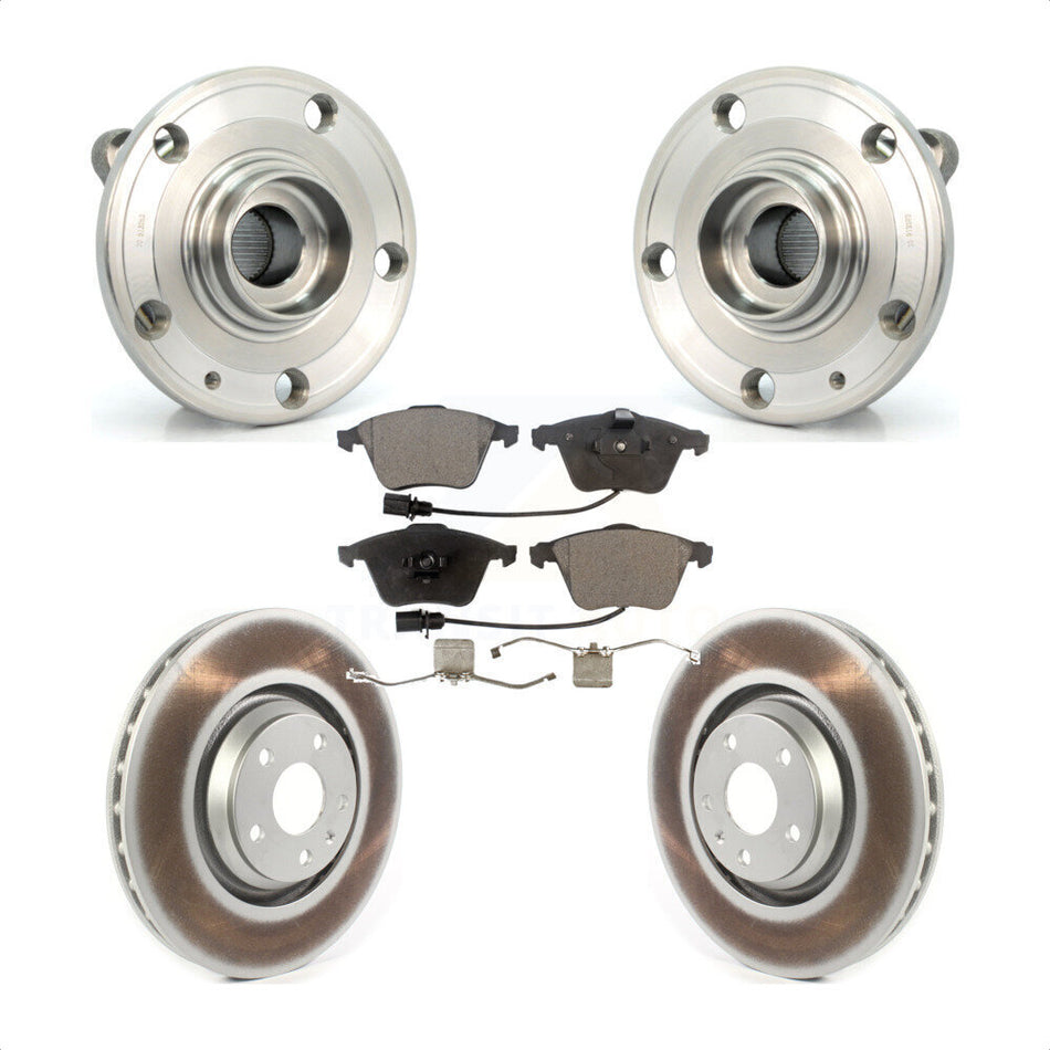 Front Hub Bearing Assembly With Coated Disc Brake Rotors And Ceramic Pads Kit For Audi TT Quattro 340mm Diameter Rotor KBB-114764