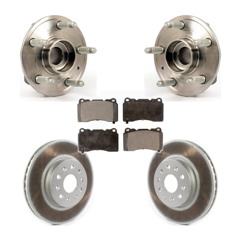 Front Hub Bearing Assembly With Coated Disc Brake Rotors And Ceramic Pads Kit For Chevrolet Camaro Cadillac CTS KBB-114773