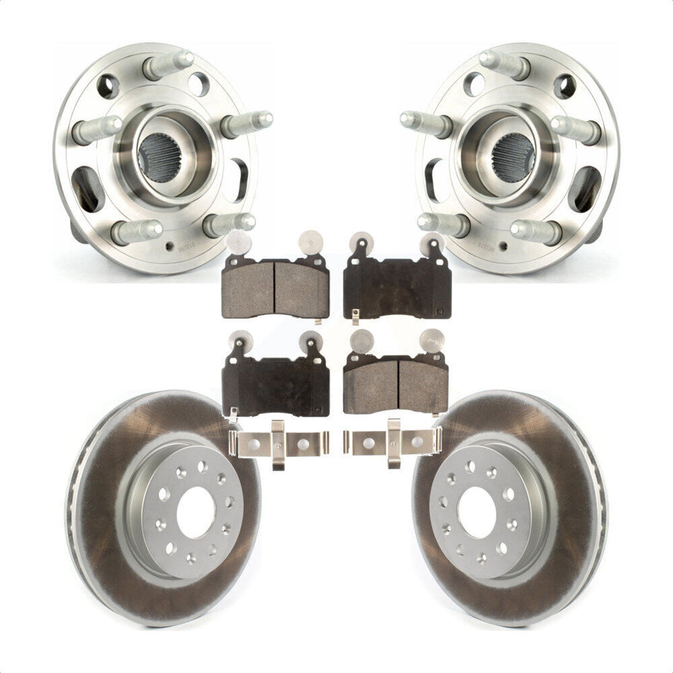 Front Hub Bearing Assembly Coated Disc Brake Rotors And Ceramic Pads Kit For Cadillac CTS KBB-114783