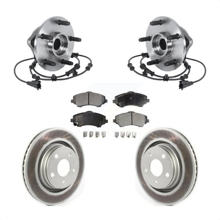 Front Hub Bearing Assembly Coated Disc Brake Rotor And Ceramic Pads Kit For Jeep Wrangler KBB-114787
