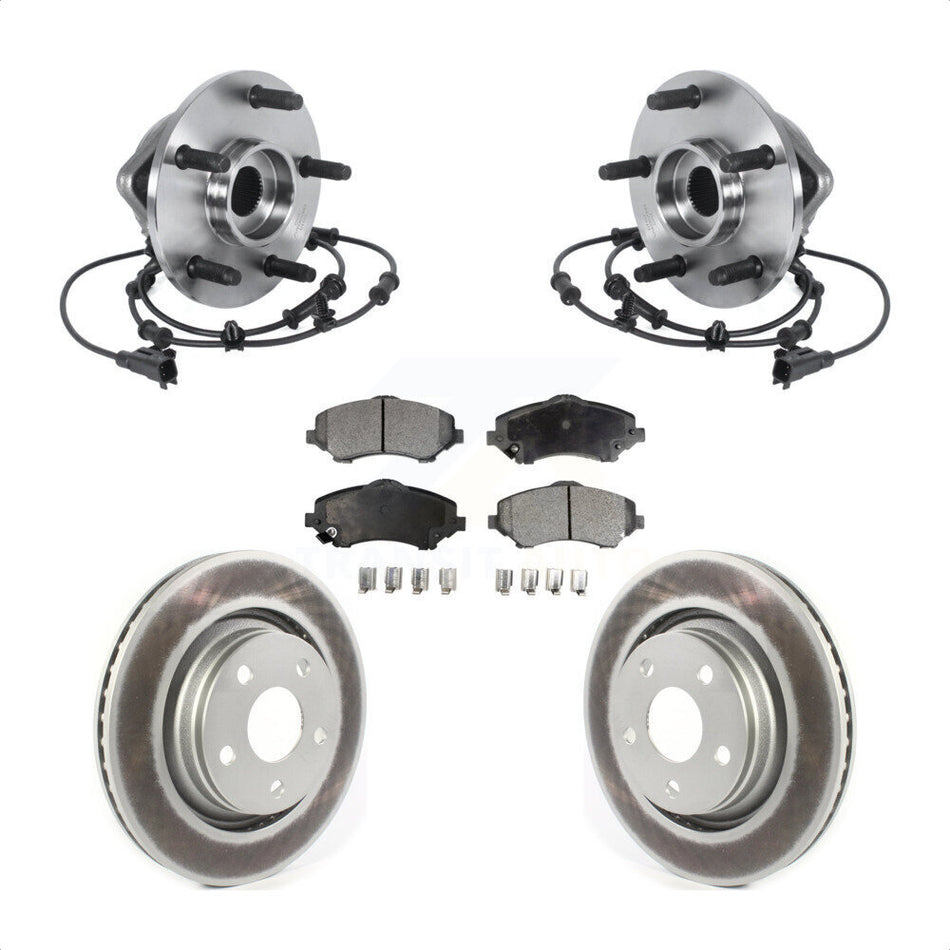 Front Hub Bearing Assembly Coated Disc Brake Rotor And Ceramic Pads Kit For Jeep Wrangler KBB-114787