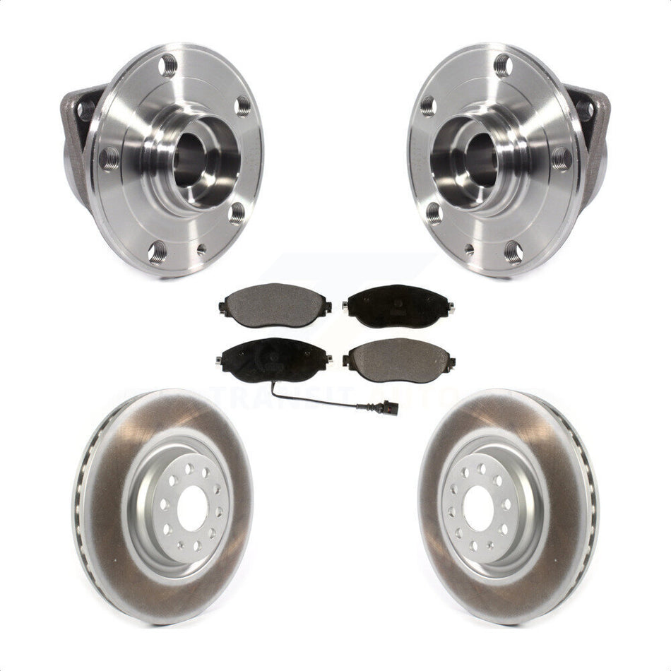 Front Hub Bearing Assembly With Coated Disc Brake Rotors And Ceramic Pads Kit For Volkswagen Tiguan Jetta GTI Audi Golf R S3 Q3 Arteon KBB-114788
