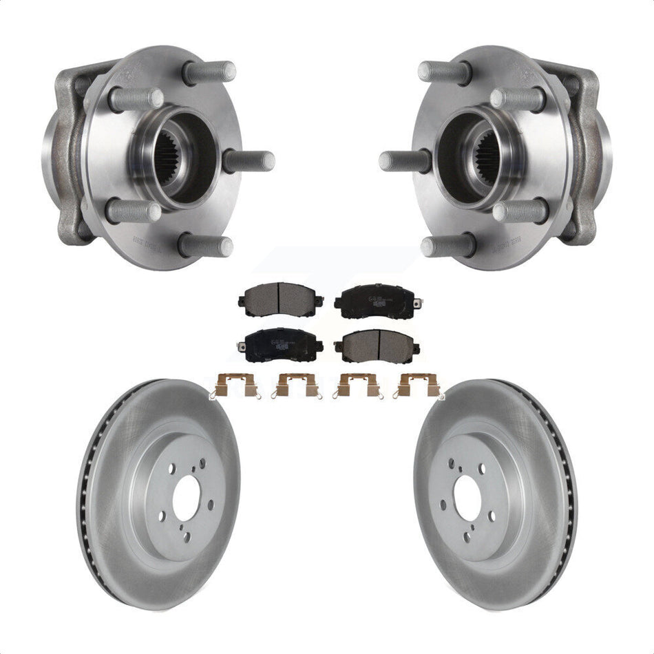 Front Hub Bearing Assembly With Coated Disc Brake Rotors And Ceramic Pads Kit For Subaru Crosstrek Impreza KBB-114793