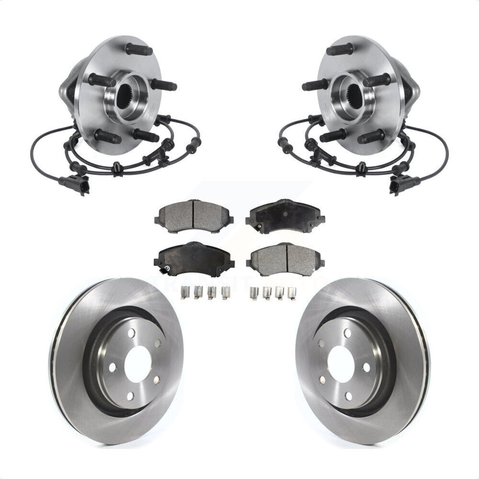 Front Hub Bearing Brake Rotor & Pad Kit For Jeep Wrangler With 332mm Diameter KBB-114819