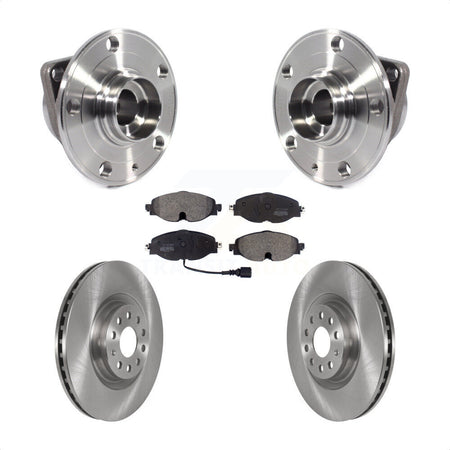 Front Hub Bearing Disc Brake Rotor Pad Kit For Volkswagen GTI Without Performance Package KBB-114821