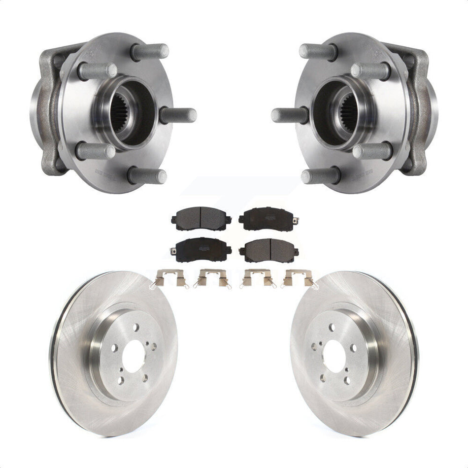 Front Hub Bearing Assembly With Disc Brake Rotors And Semi-Metallic Pads Kit For Subaru Crosstrek Impreza KBB-114825