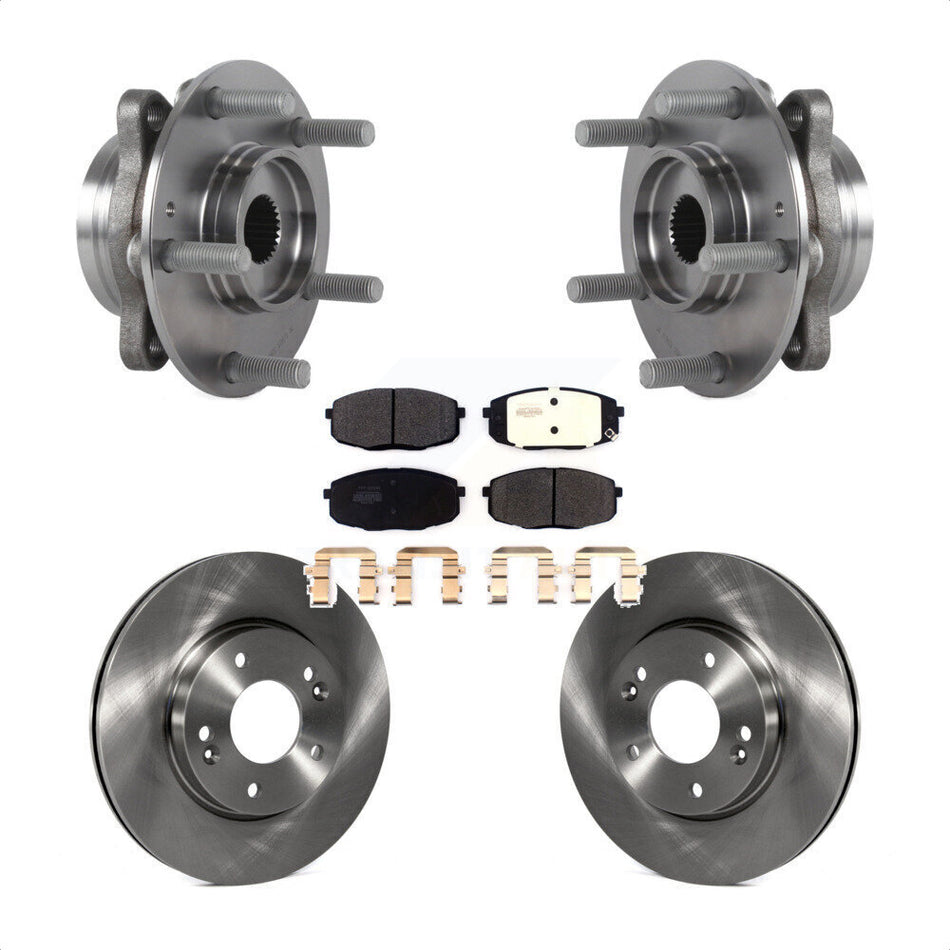 Front Hub Bearing Assembly With Disc Brake Rotors And Semi-Metallic Pads Kit For 2018-2020 Hyundai Elantra GT Base KBB-114827