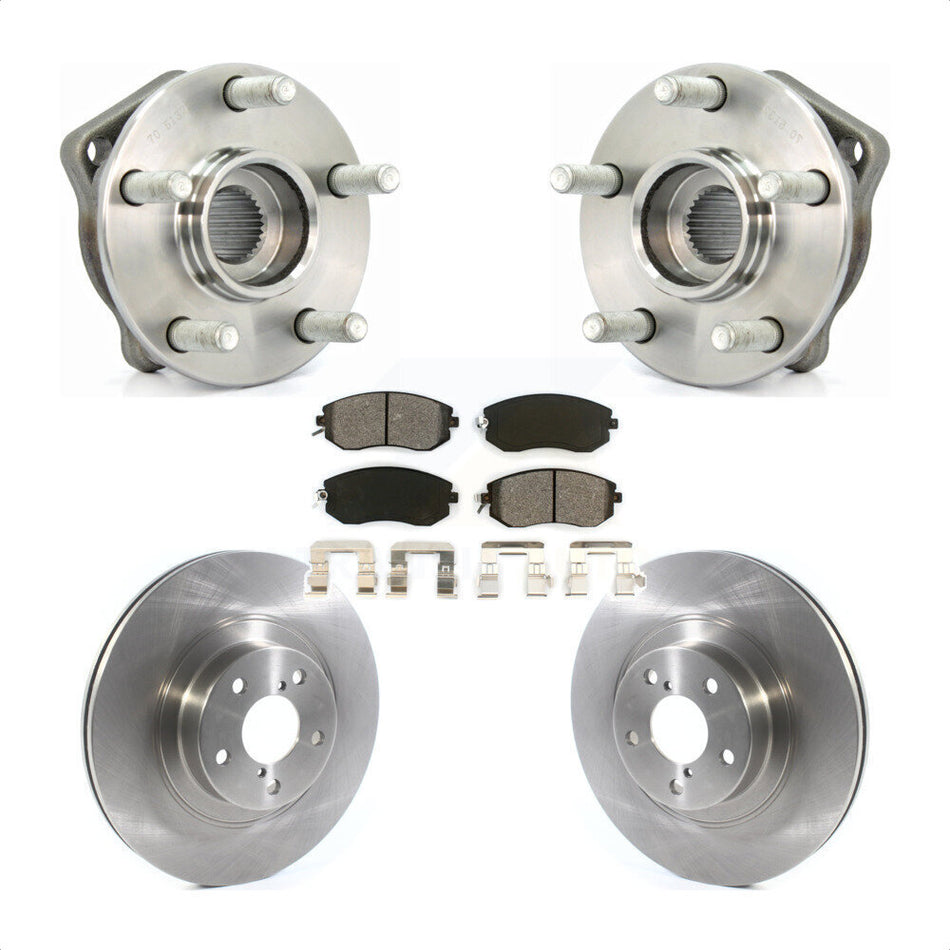 Front Hub Bearing Assembly With Disc Brake Rotors And Semi-Metallic Pads Kit For Subaru Impreza Outback Forester Legacy XV Crosstrek KBB-114830