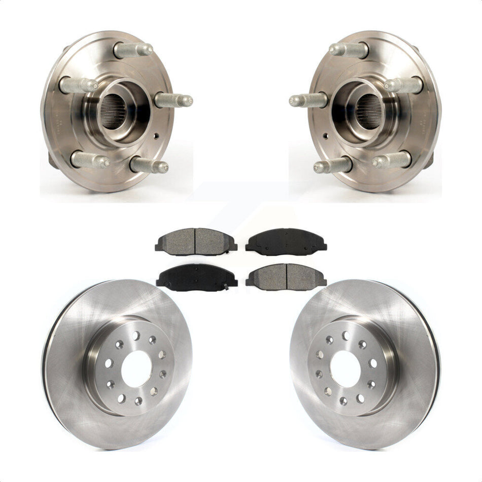 Front Hub Bearing Assembly With Disc Brake Rotors And Semi-Metallic Pads Kit For Cadillac CTS Without Heavy Duty Brakes KBB-114837