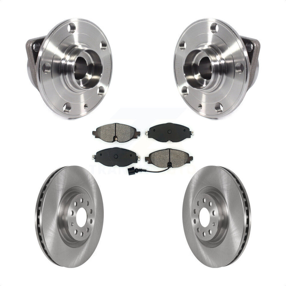 Front Hub Bearing Disc Brake Rotor Pad Kit For Volkswagen GTI Without Performance Package KBB-114846