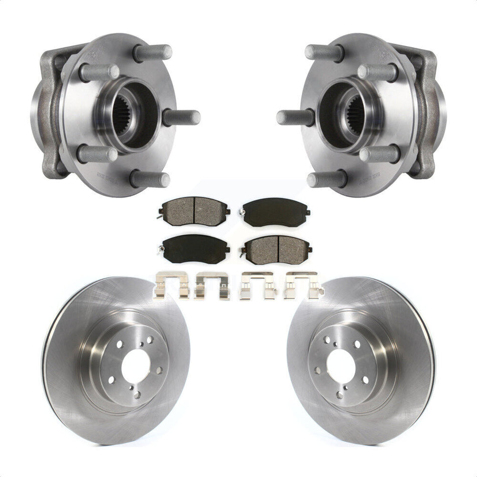 Front Hub Bearing Assembly With Disc Brake Rotors And Semi-Metallic Pads Kit For Subaru Forester Crosstrek XV 292mm Diameter Rotor KBB-114849