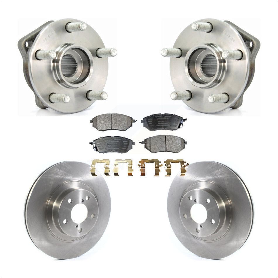 Front Hub Bearing Assembly With Disc Brake Rotors And Ceramic Pads Kit For 2009 Subaru Legacy 3.0 R with 3.0L 292mm Diameter Rotor KBB-114852