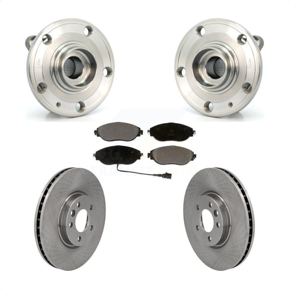 Front Hub Bearing Assembly With Disc Brake Rotors And Ceramic Pads Kit For Volkswagen CC AWD KBB-114859