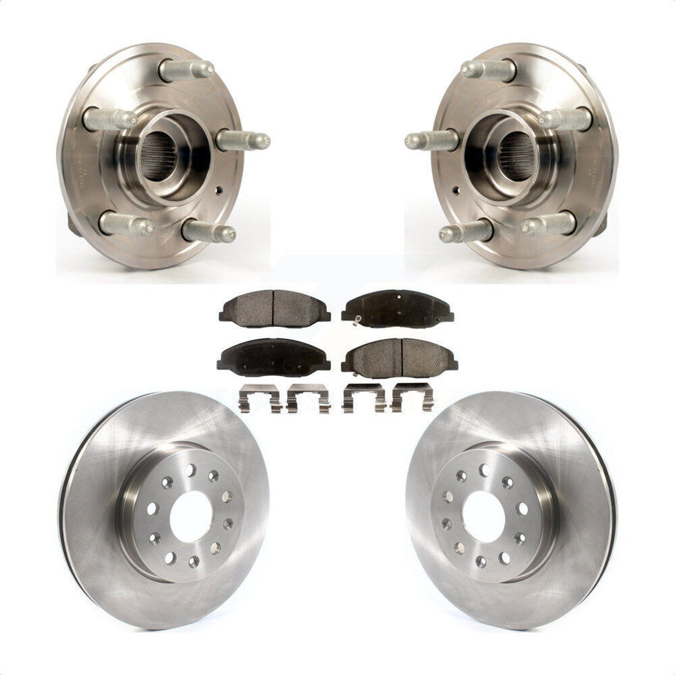 Front Hub Bearing Assembly With Disc Brake Rotors And Ceramic Pads Kit For Cadillac CTS Without Heavy Duty Brakes KBB-114867