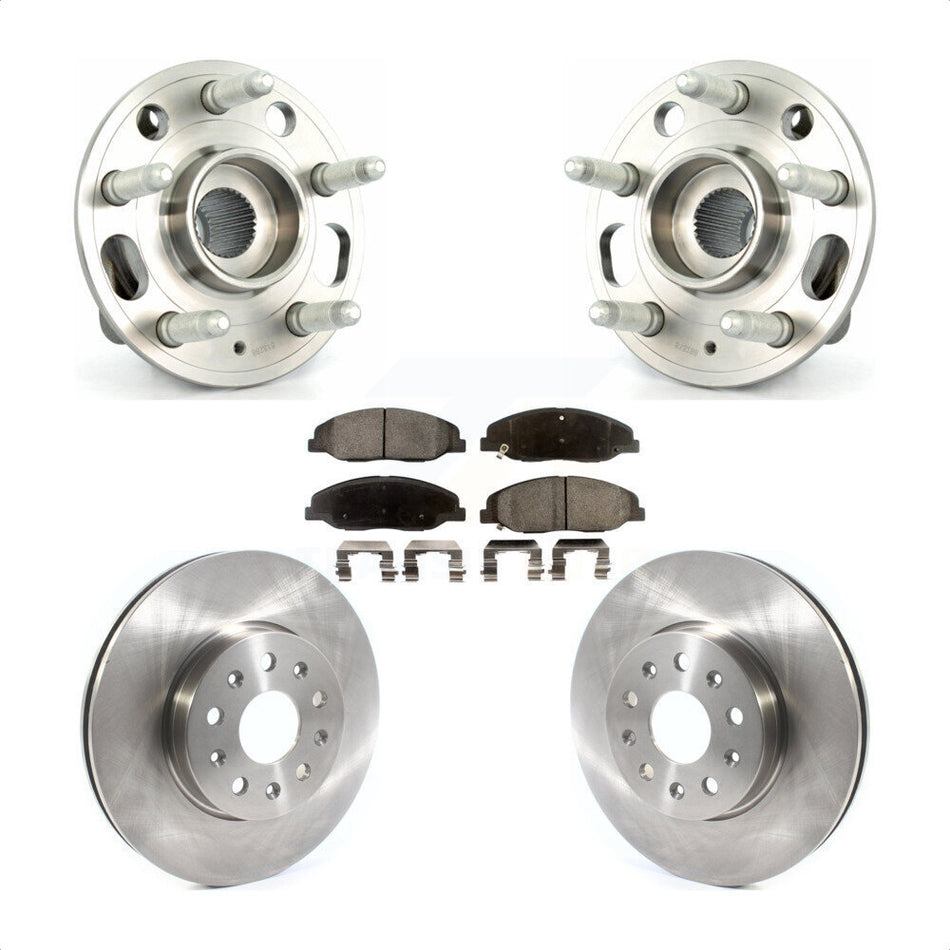 Front Hub Bearing Assembly With Disc Brake Rotors And Ceramic Pads Kit For Cadillac CTS Without Heavy Duty Brakes KBB-114874